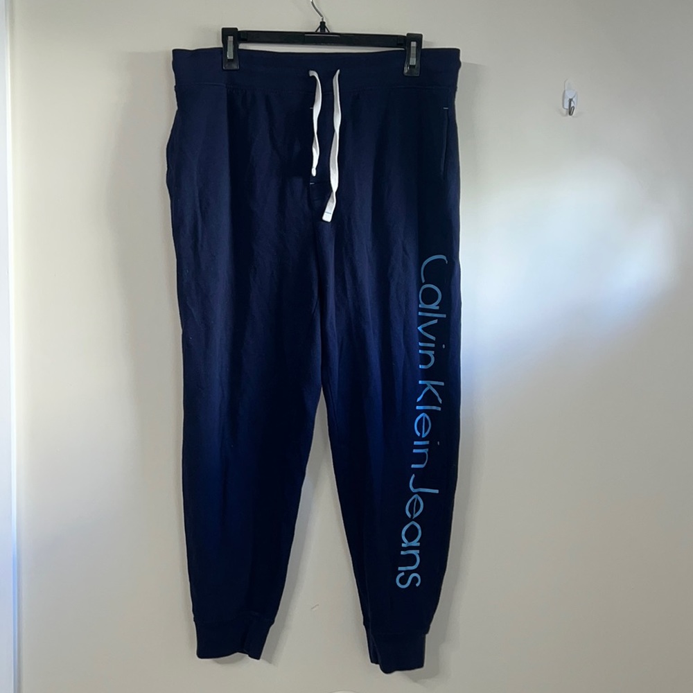 Mens Calvin Klein Blue Sweatpants Size Large, In Perfect Condition!